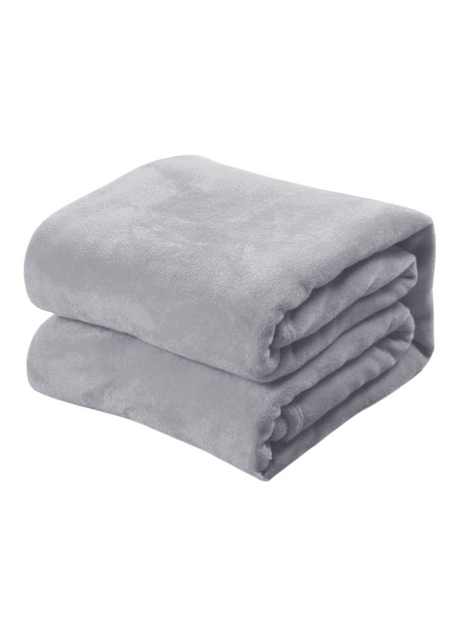 Quilt Bed Clothes Coral Fleece Blanket Polyester Silver Grey 63 x 100cm  - Image 1