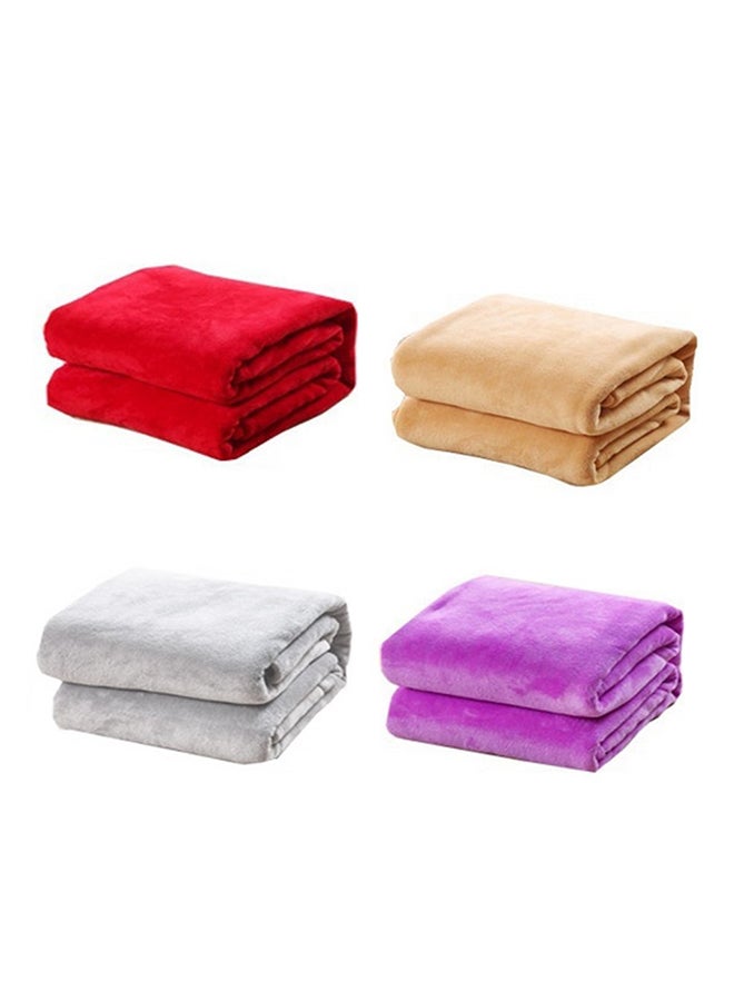 Quilt Bed Clothes Coral Fleece Blanket Polyester Silver Grey 63 x 100cm  - Image 3