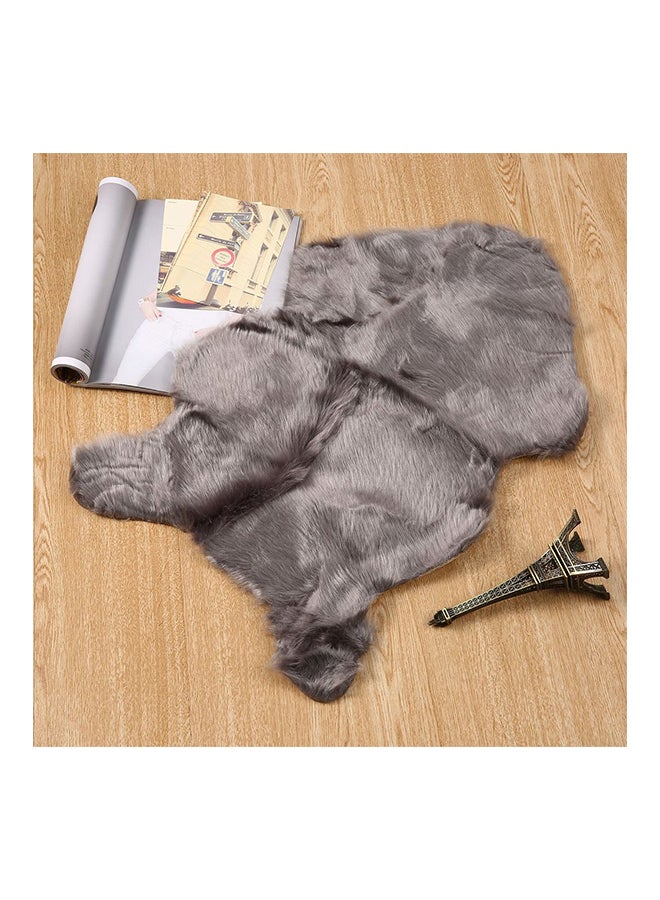 Super Soft Faux Sheep Skin Warm Hairy Carpet Grey 60 x 40cm - Image 3