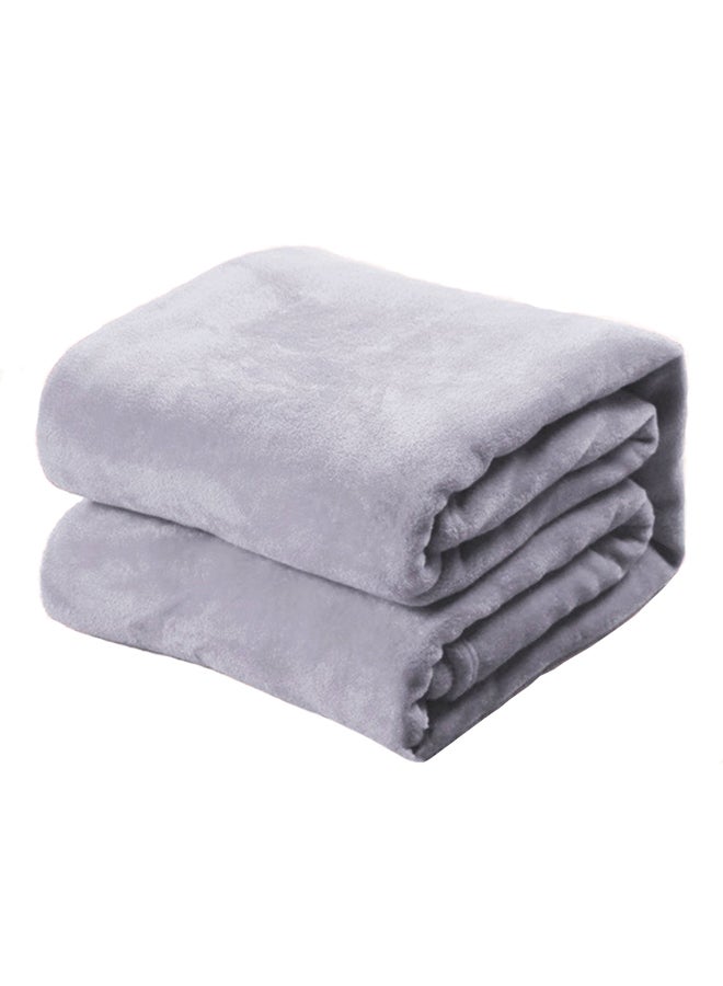 Quilt Bed Clothes Coral Fleece Blanket Polyester Silver Grey 63 x 100cm  - Image 2