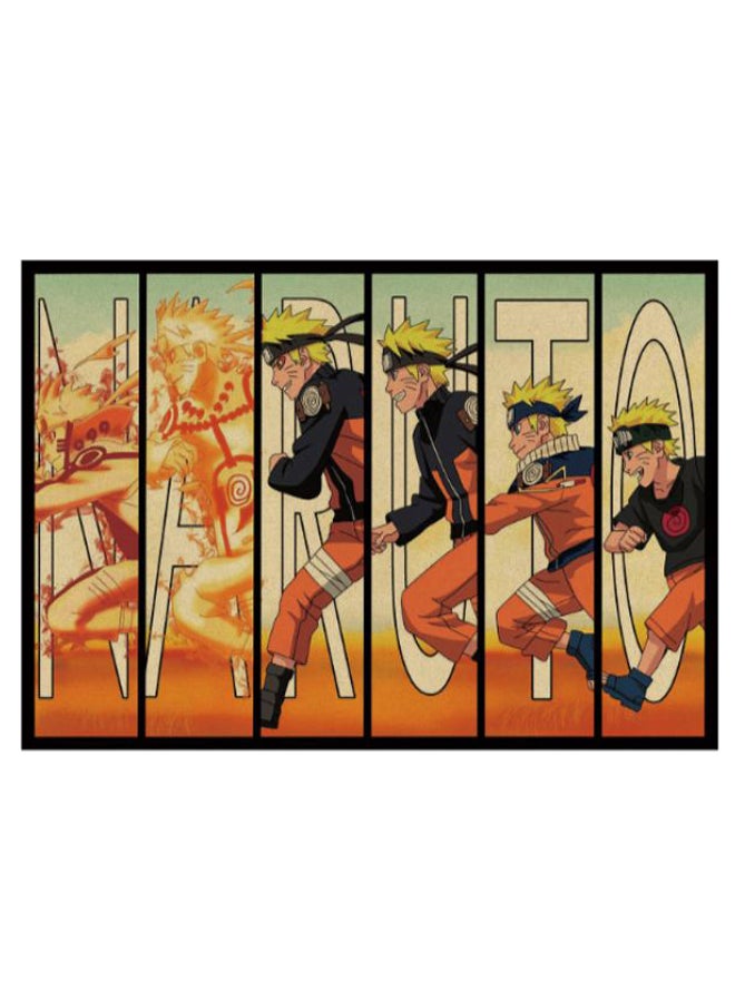 Shippuden Characters Poster Wall Sticker Multicolour 51 x 36cm - Image 1