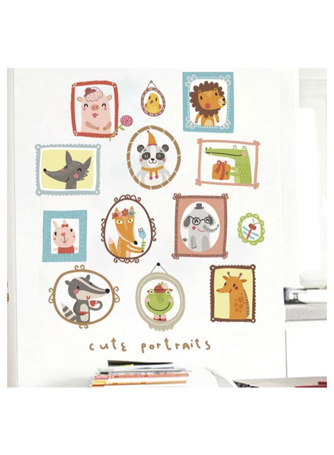 Cartoon Animal Picture Frame Wall Sticker Multicolour 60 x 90cm  - Image 2
