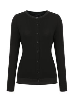 Mixfeer Long Sleeve Button Down Soft Knit Cardigan Black 