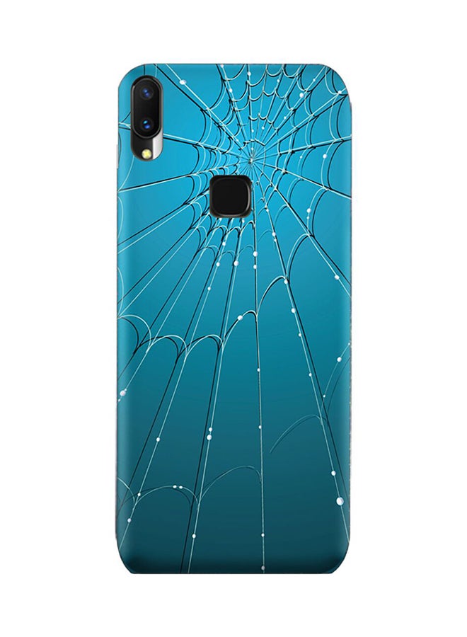 غطاء حماية من السيليكون والبولي يوريثان الحراري بنمط شبكة عنكبوت لهاتف Vivo Z1 لايت أزرق