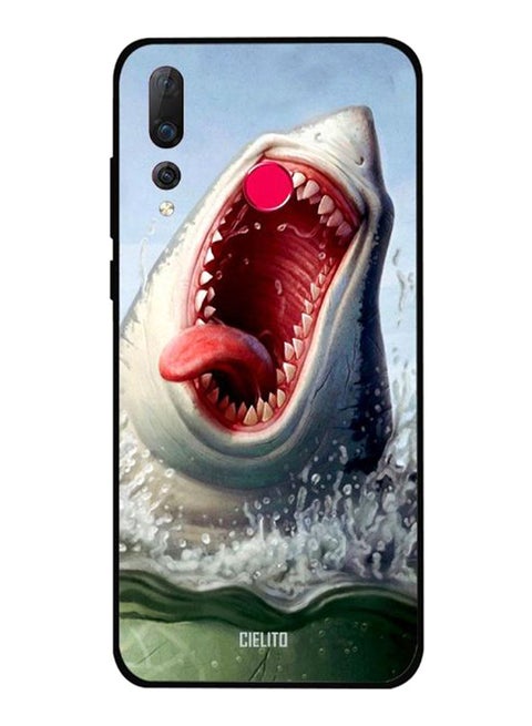 Shark Tongue Out Printed Protective Case Cover For Huawei Nova 4 Multicolour