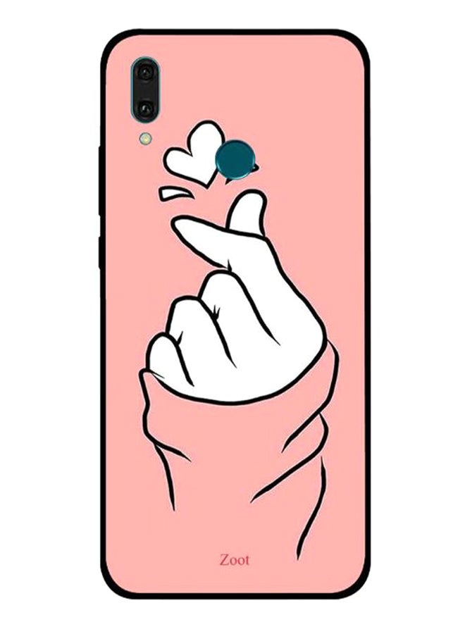 Zoot Snap Love Printed Protective Case Cover For Huawei Y9 2019 Peach/White