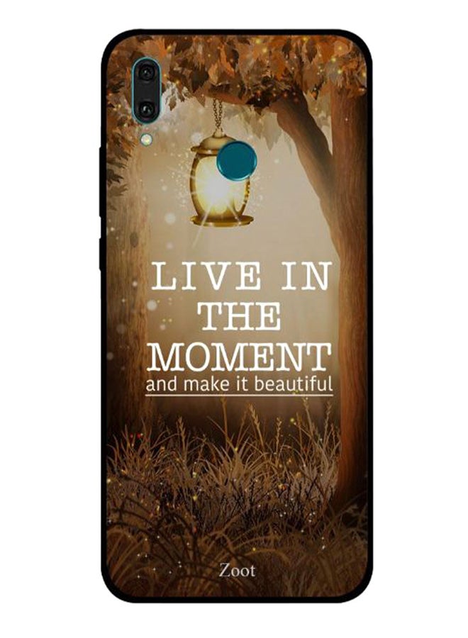 Zoot Live In The Moment Printed Protective Case Cover For Huawei Y9 2019 Brown
