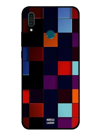 Dark Square Shaps Pattern Printed Protective Case Cover For Huawei Y9 2019 Multicolour - v1556975774/N25001185A_1