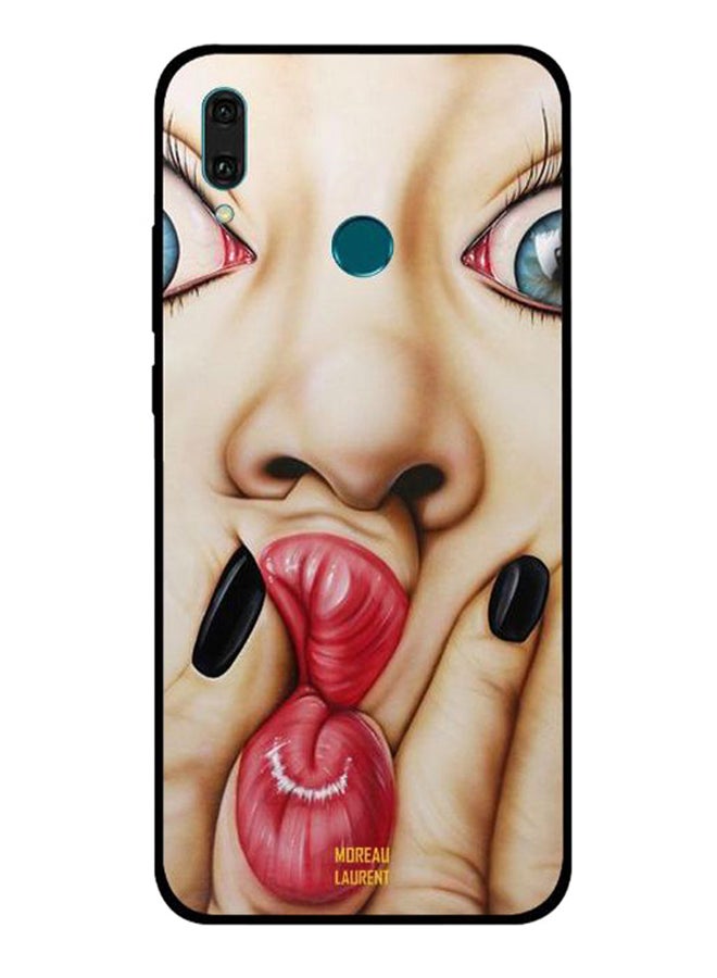 Whistling With Lips Printed Protective Case Cover For Huawei Y9 2019 Multicolour