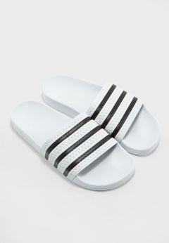 adidas Originals 3-Stripes Adilette Slides White  - Image 3