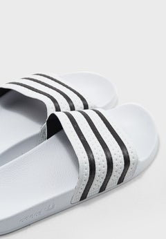 adidas Originals 3-Stripes Adilette Slides White  - Image 4