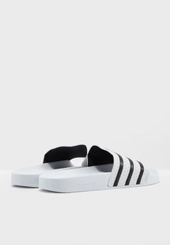 adidas Originals 3-Stripes Adilette Slides White  - Image 2