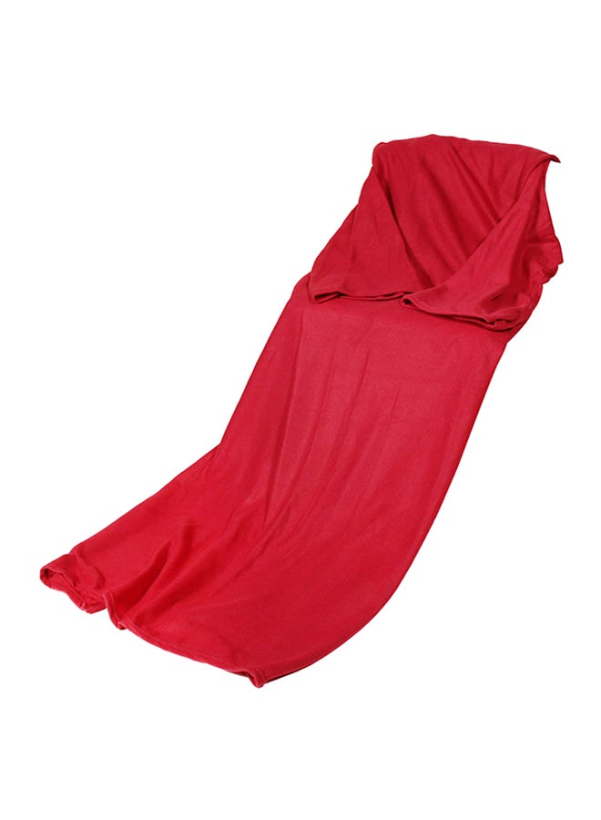 بطانية الصوف مع أكمام fleece أحمر
