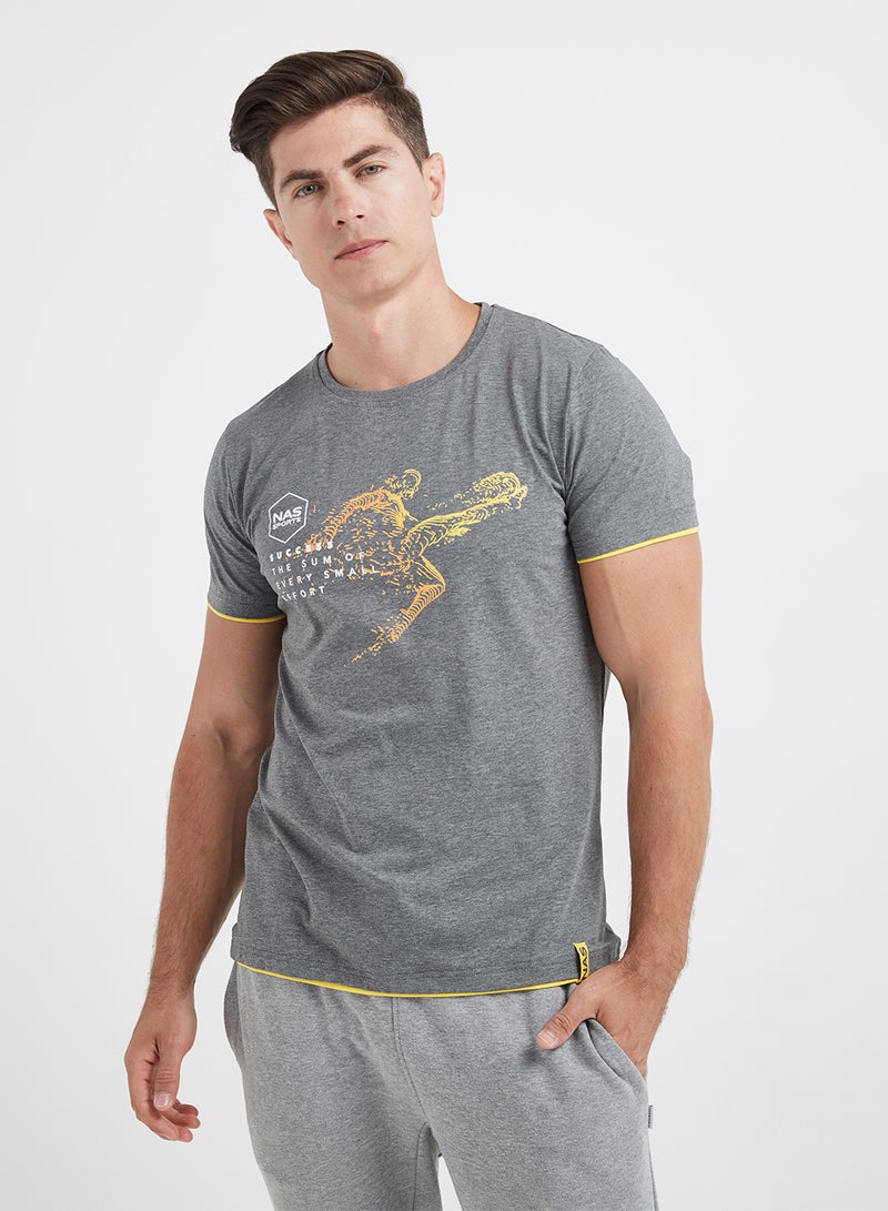 NAS Essential Logo Printed T-Shirt Grey  - Image 1