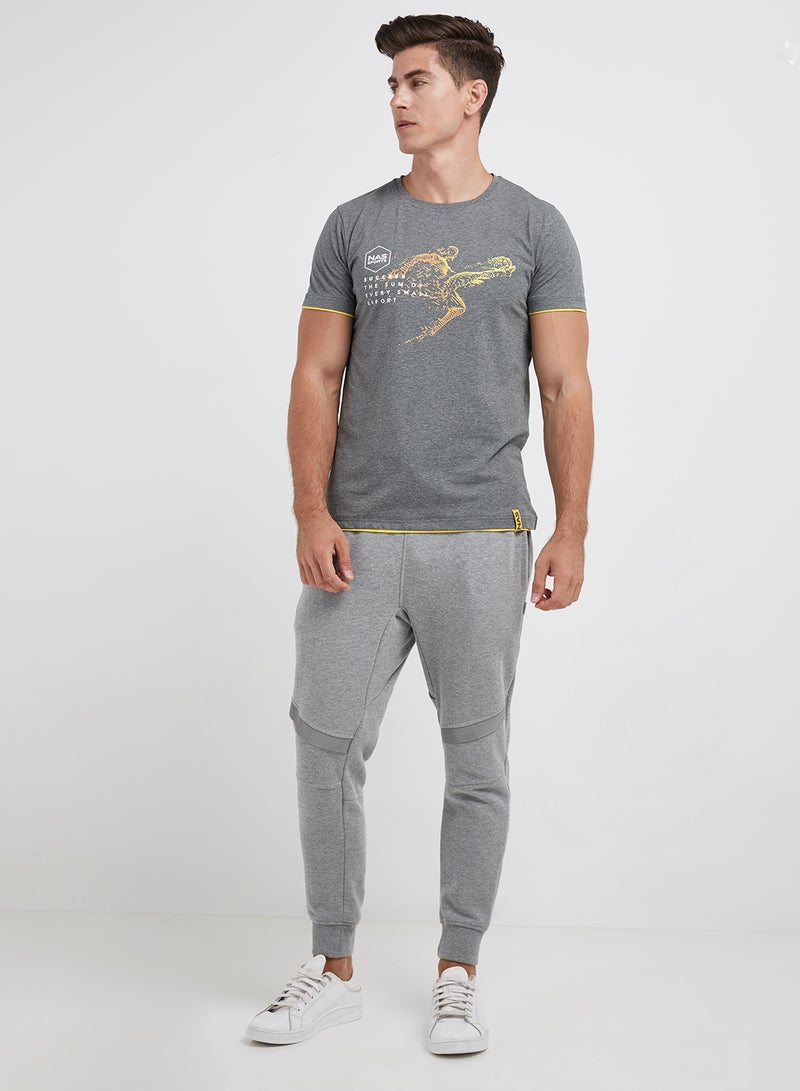 NAS Essential Logo Printed T-Shirt Grey  - Image 3