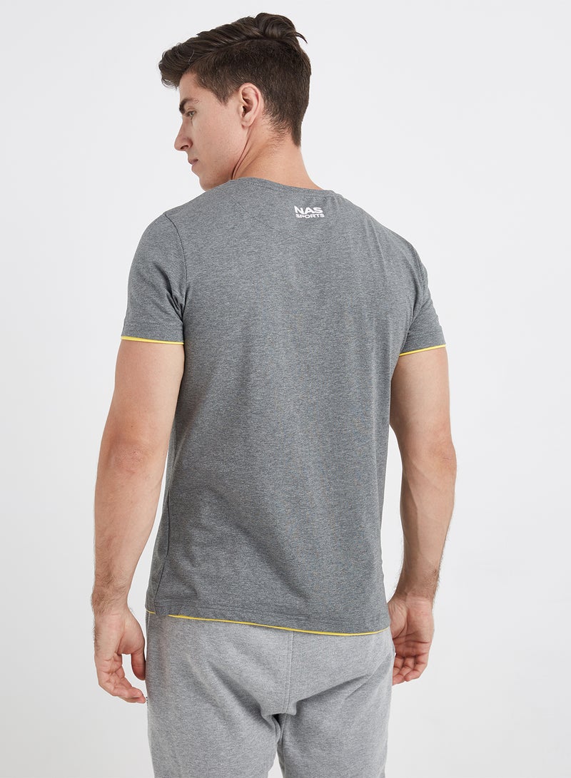 NAS Essential Logo Printed T-Shirt Grey  - Image 2