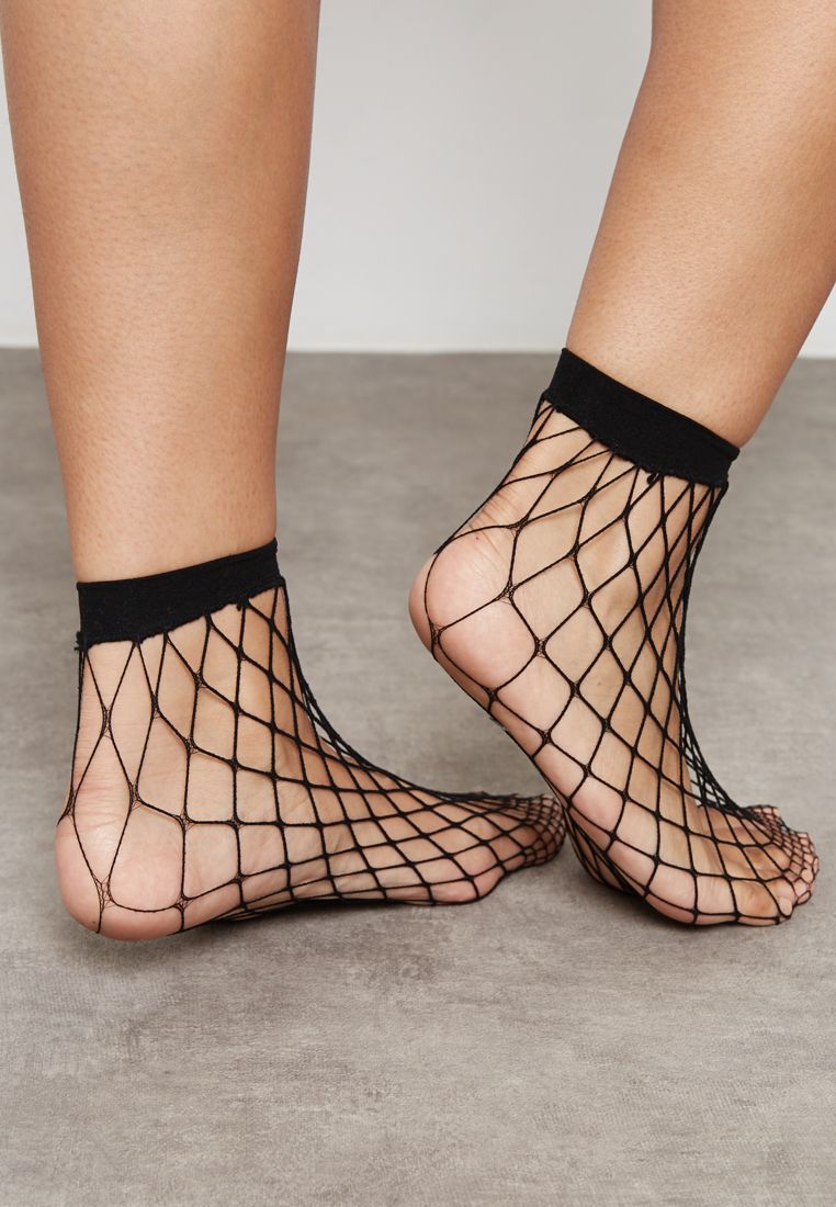 Gipsy Ankle High Fishnet Socks Black  - Image 2