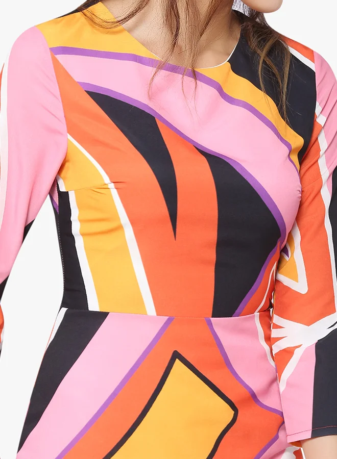 Stock Geometric Print Dress Multicolour