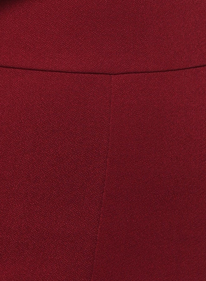 Stock - Bell Sleeve Bardot Jumpsuit Burgundy - Image 1