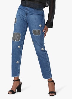 Embellished Sequin Jeans Blue - v1557134437/N23948885V_1