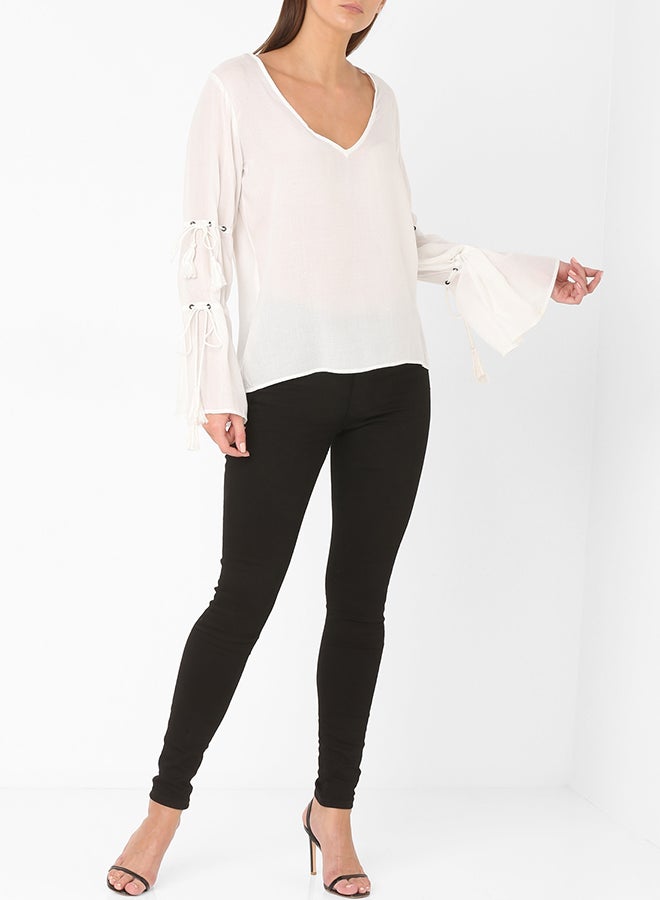 GLAMOROUS - Long Sleeved Top White - Image 1