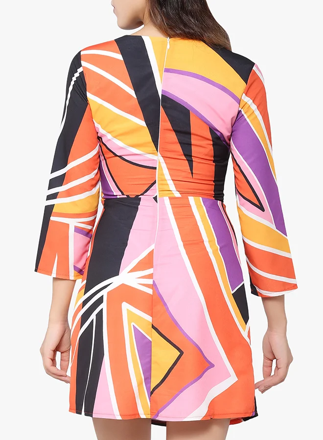 Stock Geometric Print Dress Multicolour