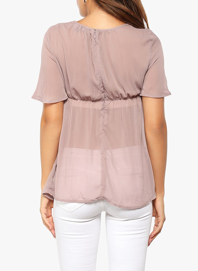 LOST INK Sheer Bustcup Top Pink  - Image 2