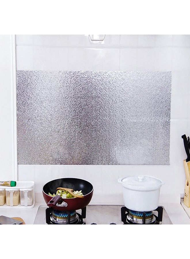 Kitchen Stove Waterproof And High Temperature Orange Peel Oil Foil Sticker Silver 45x100centimeter  - Image 1
