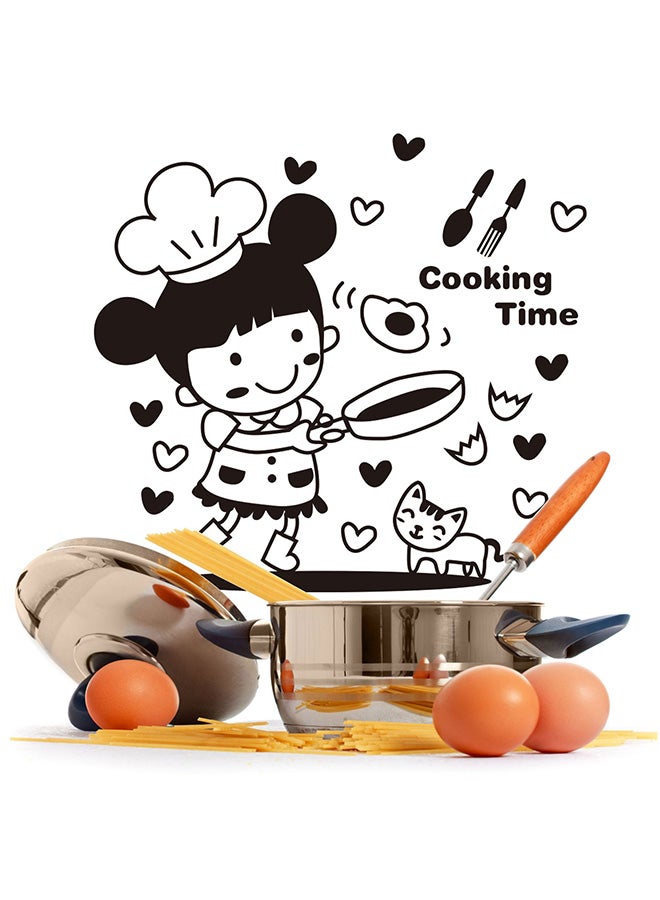 Little Chef Restaurant Dining Table Background Wall Sticker Black 20x30cm - Image 1