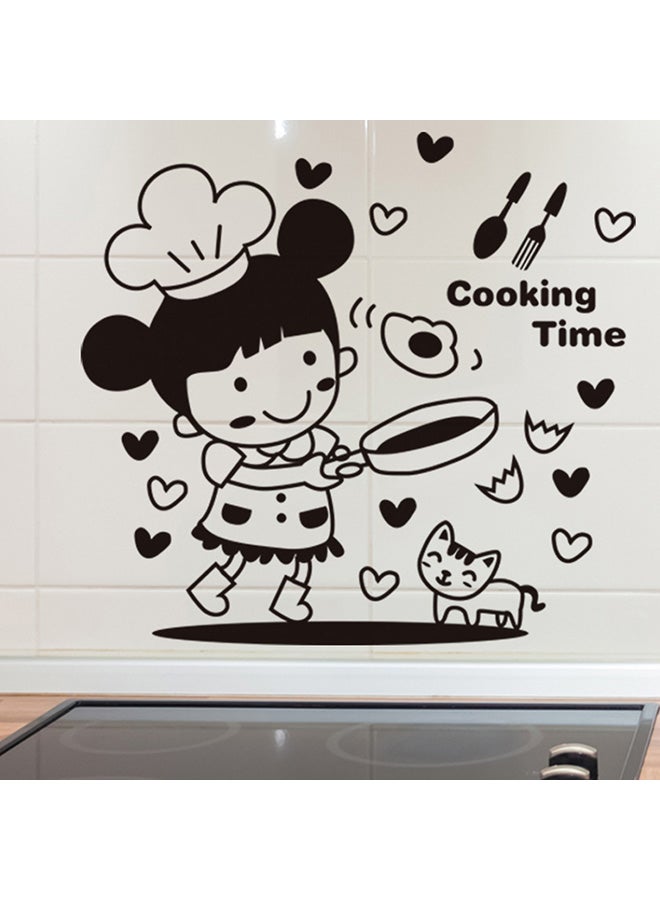 Little Chef Restaurant Dining Table Background Wall Sticker Black 20x30cm - Image 2
