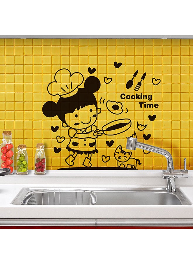 Little Chef Restaurant Dining Table Background Wall Sticker Black 20x30cm - Image 3