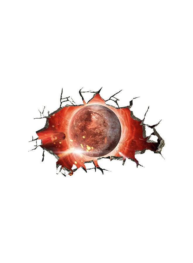 Generic 3D Wall Sticker Broken Wall Galaxy Planet Sticker Multicolour 60x40cm 