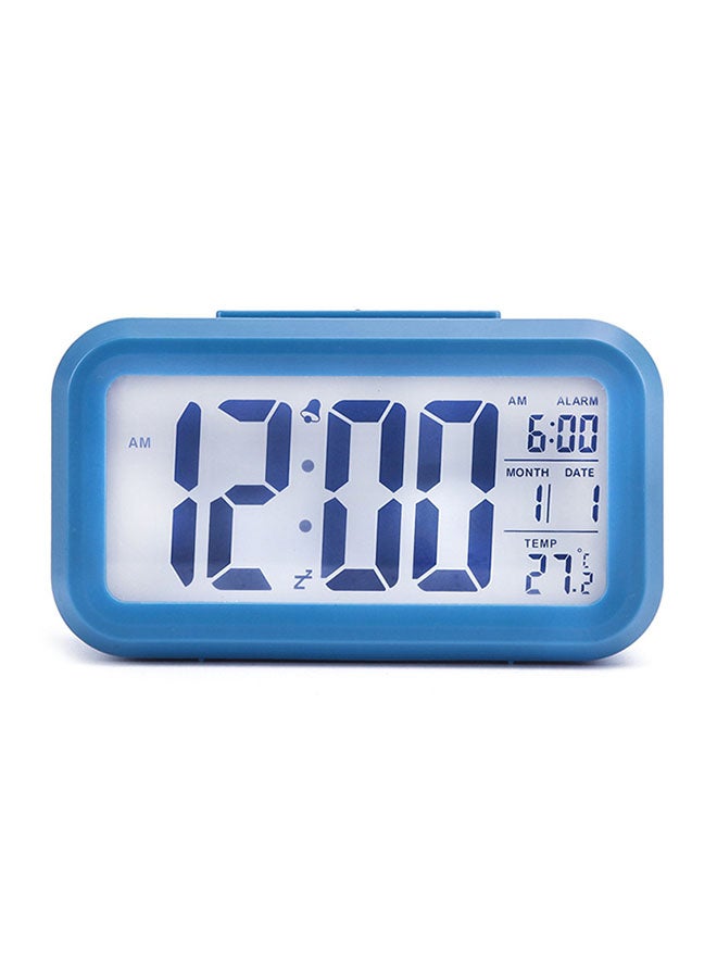 Luminous Silent Large-Screen Electronic Clock Silk Blue One Size 