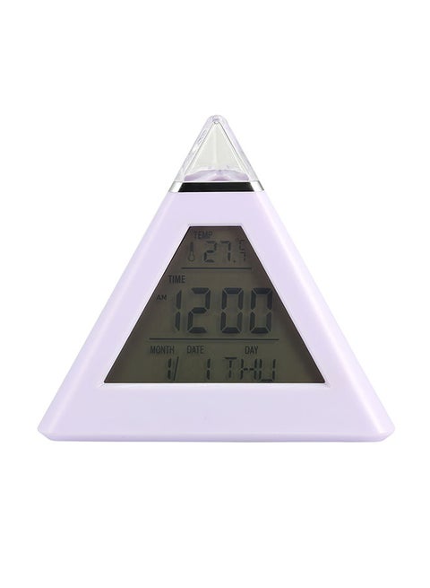 Colourful Digital Temperature Alarm Clock White One Size