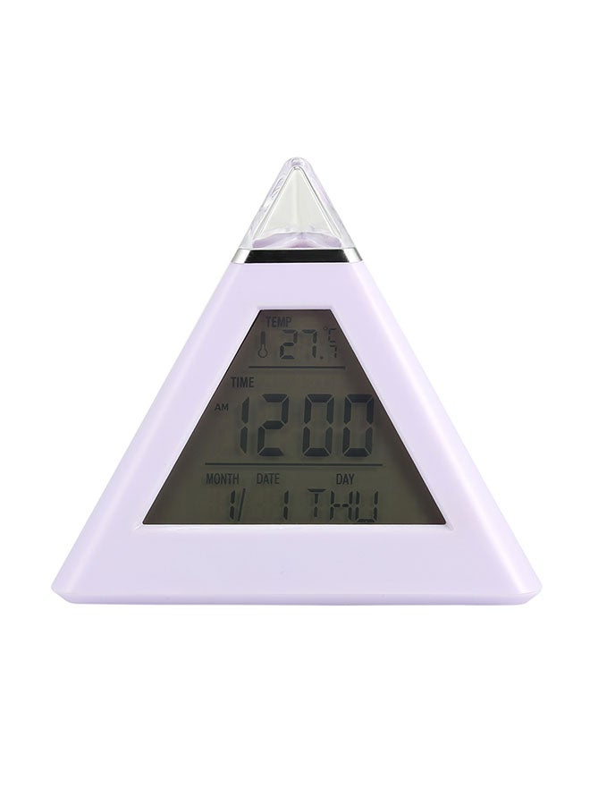 Generic - Colourful Digital Temperature Alarm Clock White One Size - Image 1
