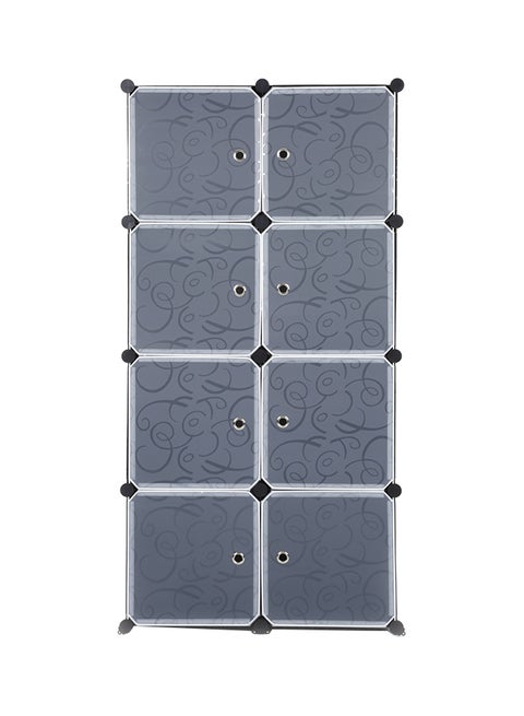 8 Grid Storage Wardrobe DIY Cabinet Grey/Black