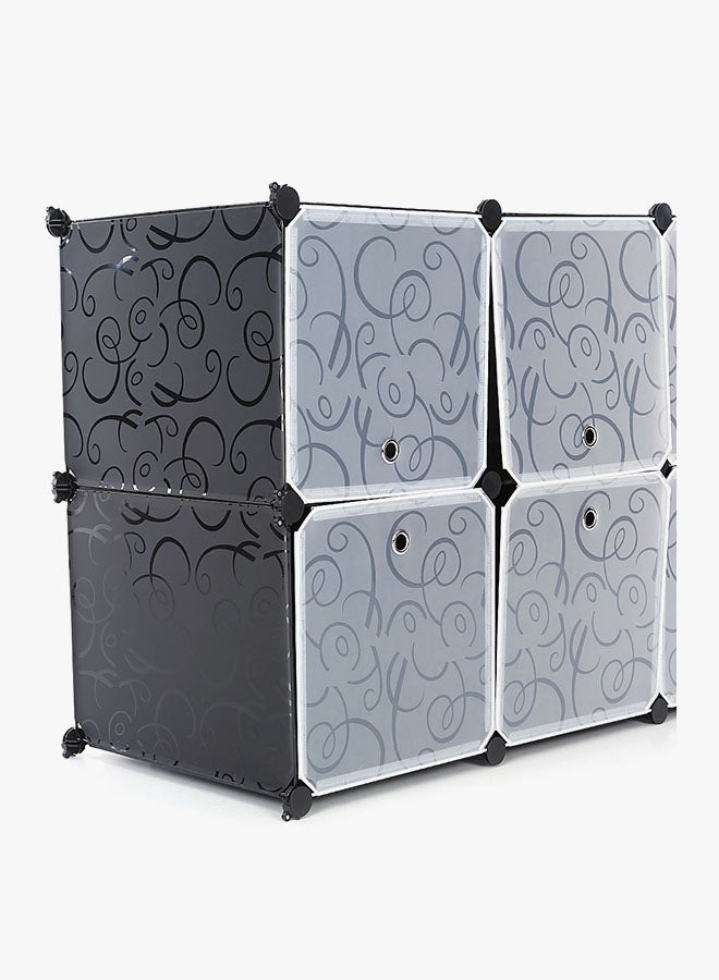 8 Grid Storage Wardrobe DIY Cabinet Grey/Black