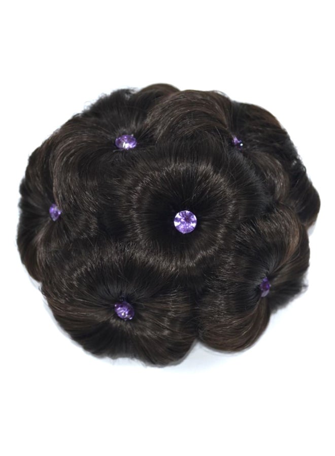 NewLifeStyle - Nine Flowers Diamond Hairpin Head Plugged Hair Bun Claw Card Wigs Black - Image 1