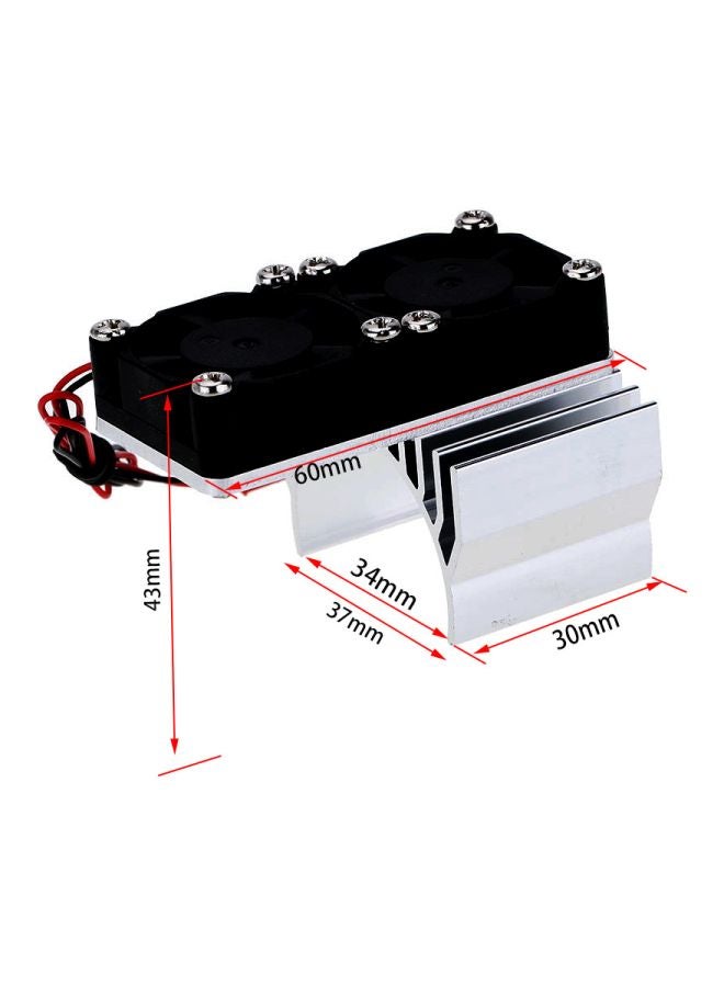 Motor Heat Sink With Two Cooling Fans 7019 7x5x5cm - Image 3