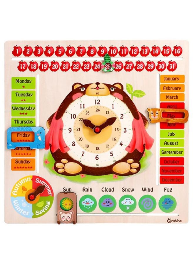 جو باي ساعة وتقويم خشبي بمؤشر للطقس - Image 1