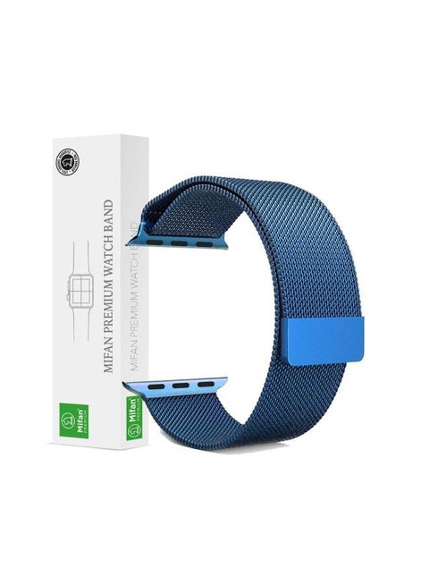 Milanese Loop Stainless Steel Replacement Strap For Apple Watch Series 1/2/3/4 Blue
