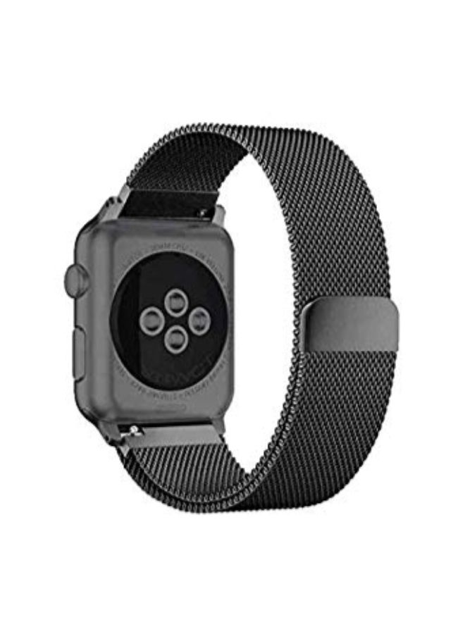Generic - Stainless Steel Magnetic Milanese Loop Band For Apple iWatch Series 4 Black - Image 1