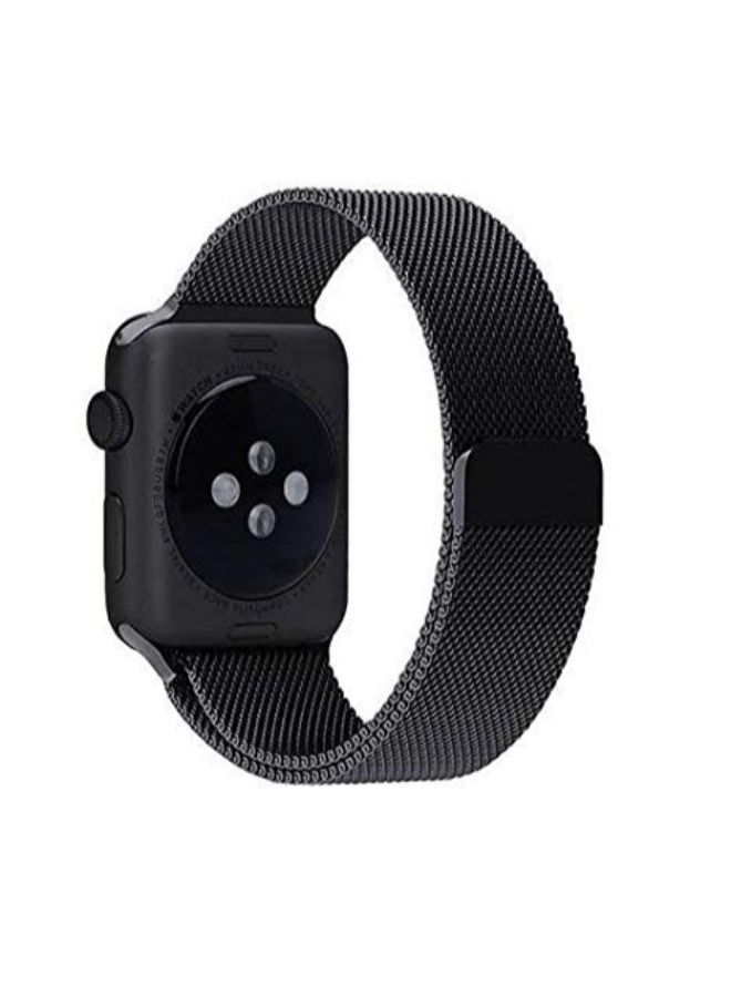 Generic - Stainless Steel Milanese Loop Band For Apple iWatch series 3/2/1 Black - Image 1