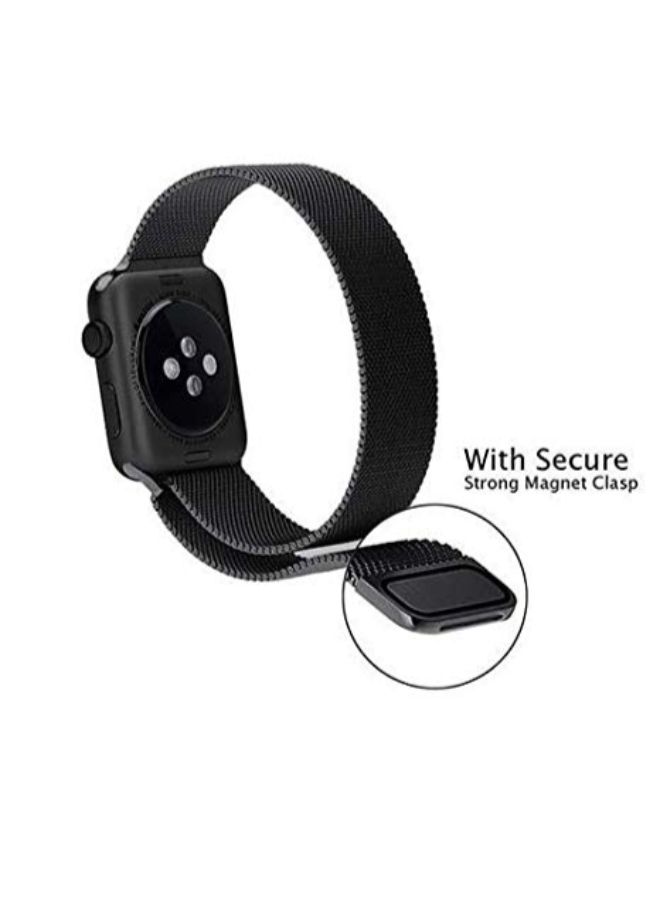 Generic - Stainless Steel Milanese Loop Band For Apple iWatch series 3/2/1 Black - Image 1
