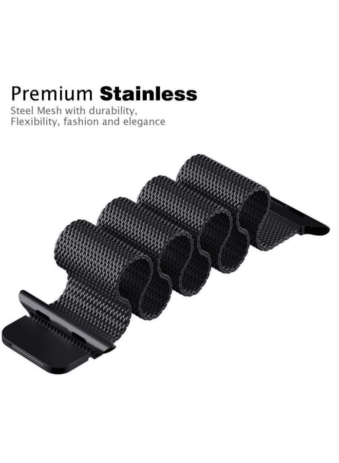 Generic - Smart Watch 44Mm Magnetic Milanese Loop Stainless Steel Band 44Mm Black - Image 1