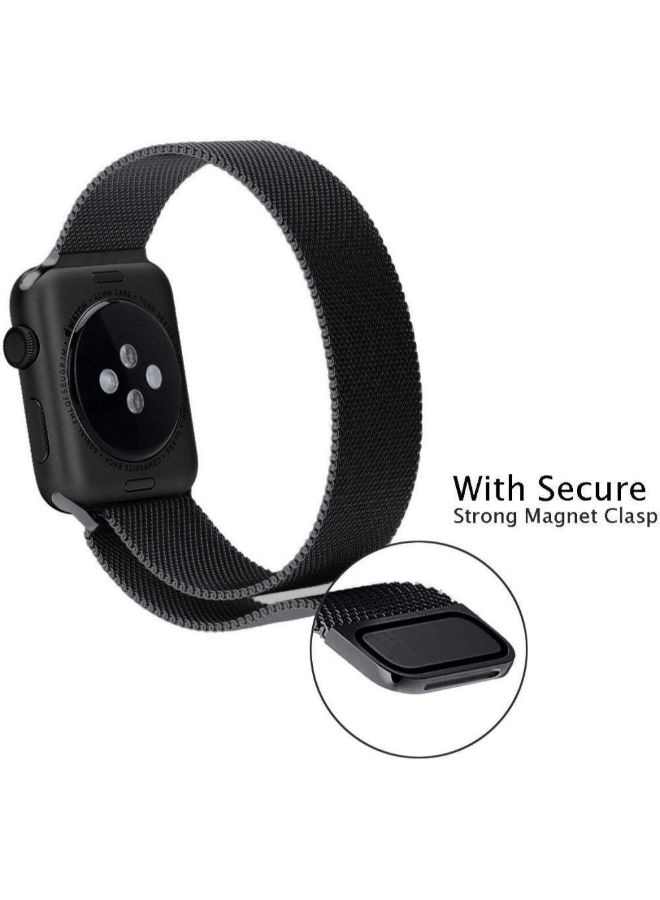 Generic - Smart Watch 44Mm Magnetic Milanese Loop Stainless Steel Band 44Mm Black - Image 1