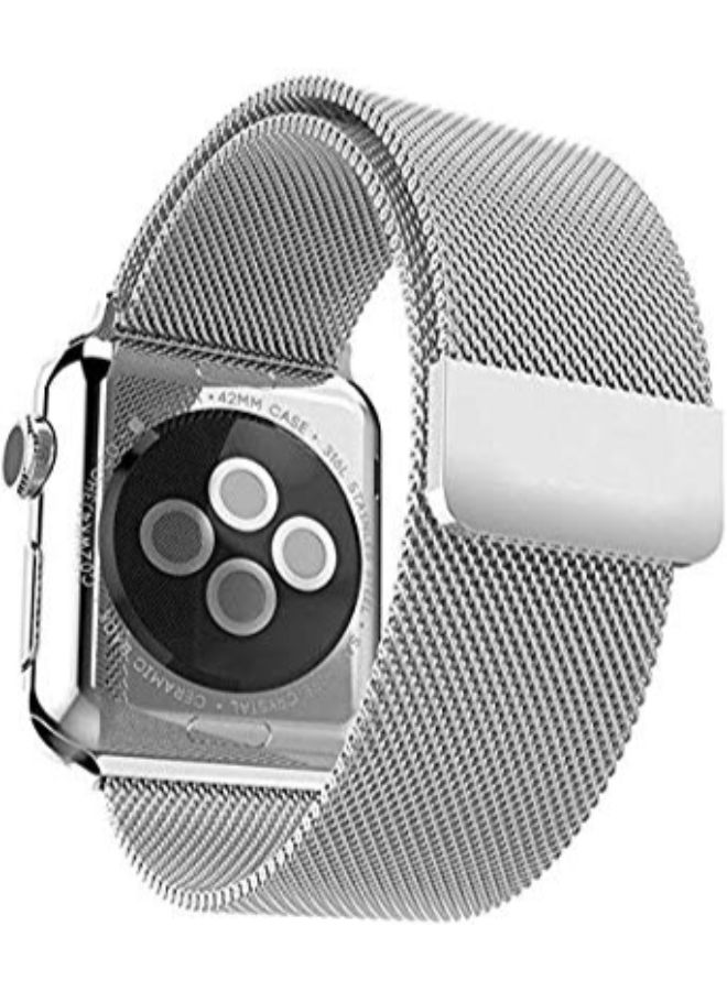 SAPU - Stainless Steel Magnetic Milanese Loop For Apple iWatch Series 4 Silver - Image 1