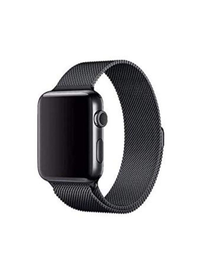 Generic - Stainless Steel Milanese Loop Band For Apple Watch Series 3/2/1 Black - Image 1