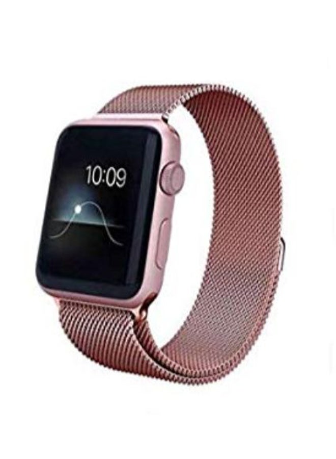 Generic - Stainless Steel Magnetic Milanese Loop For Apple iWatch Series 4 Rose Gold - Image 1
