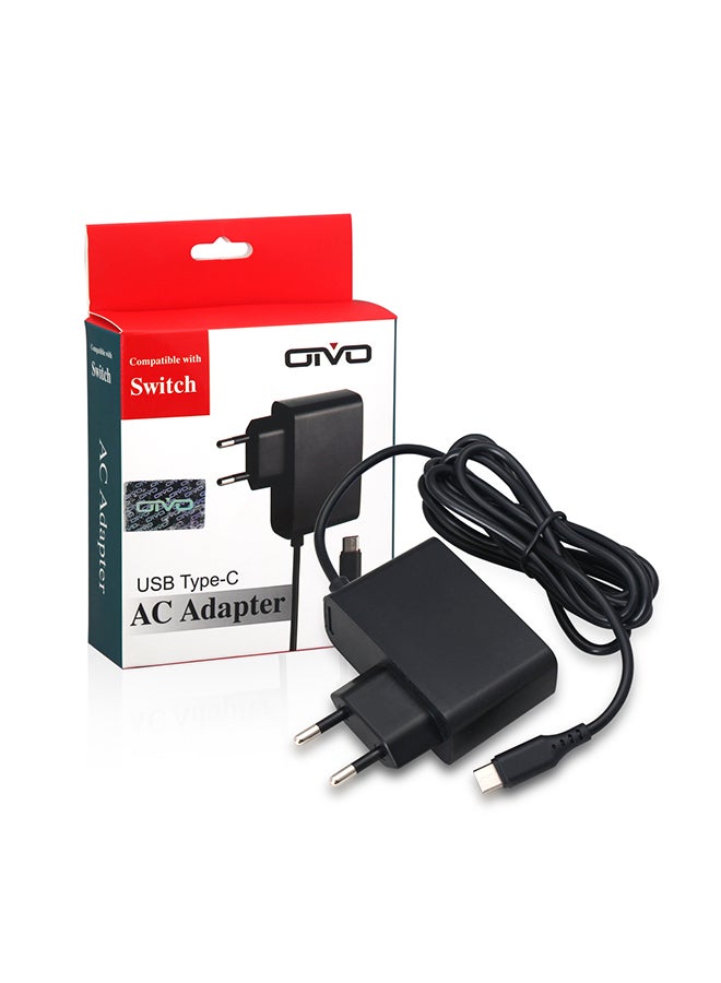 Oivo EU Plug NS Travel AC Charger Adapter For Nintend Switch Black - Image 3